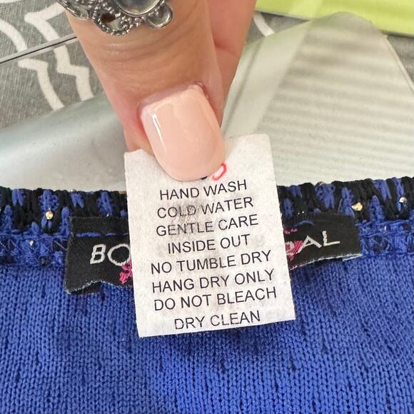 Body Central Holiday Party Dress Halter Womens Size S Blue Metallic Peplum - Picture 9 of 10